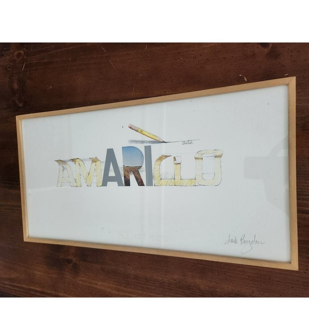 1976 Jack Boynton Signed Poster "Amarillo" by ST.art posters Huston ARCO gallery